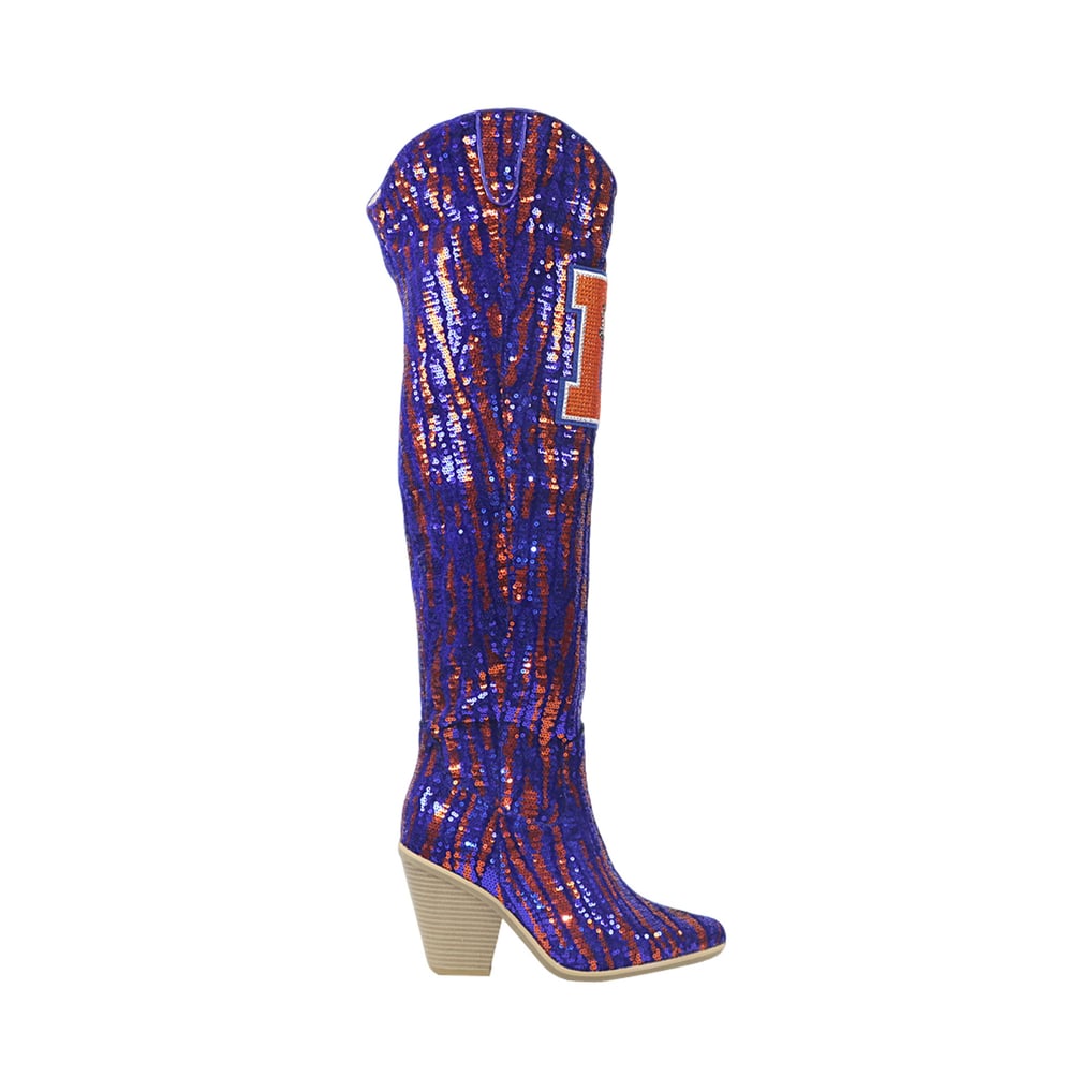 Cuce Denver Broncos Over-the-Knee Two-Tone Sequin Boots