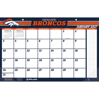 Denver Broncos 17" x 11" Desk Pad Calendar