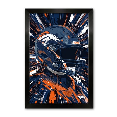 Denver Broncos 27" x 39" Framed Football Helmet Hyper Speed Art Print