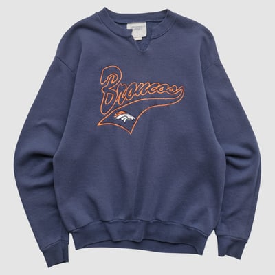 Denver Broncos CSA 90s Pullover Sweatshirt - Navy - XXS by Fanatics Real Vintage