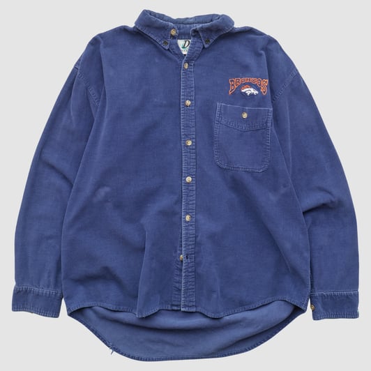 Denver Broncos Dynasty 90s Long Sleeve Top - Navy - L by Fanatics Real Vintage