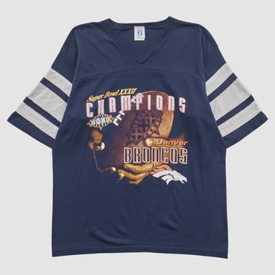 Denver Broncos Logo 7 1998 T-shirt - Navy - M by Fanatics Real Vintage