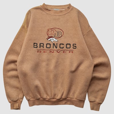 Denver Broncos Logo 7 2000s Pullover Sweatshirt - Clay - S by Fanatics Real Vintage