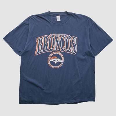 Denver Broncos Logo 7 90s T-shirt - Navy - 2XL by Fanatics Real Vintage