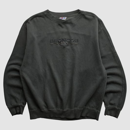 Denver Broncos Majestic 2000s Pullover Sweatshirt - Charcoal - M by Fanatics Real Vintage