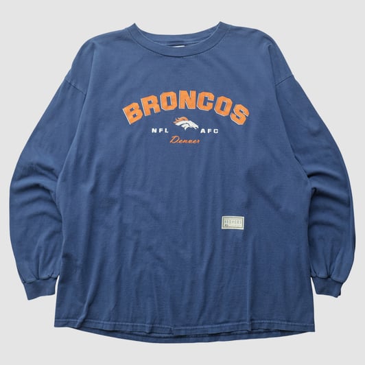 Denver Broncos NFL 2000s Long Sleeve T-shirt - Navy - 2XL by Fanatics Real Vintage