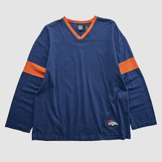 Denver Broncos NFL 2000s Long Sleeve T-shirt - Navy - XL by Fanatics Real Vintage