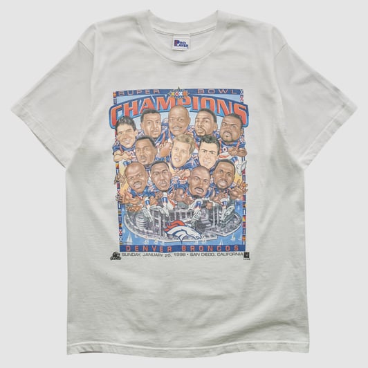 Denver Broncos Pro Player 1998 T-shirt - White - L by Fanatics Real Vintage