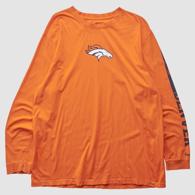 Denver Broncos Reebok 2000s Long Sleeve T-shirt - Orange - XL by Fanatics Real Vintage