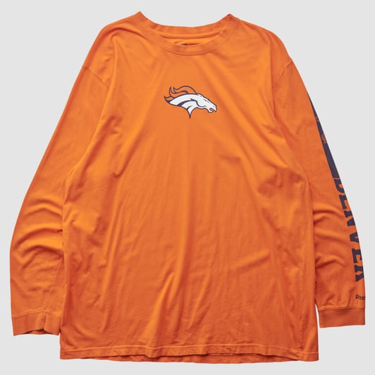 Denver Broncos Reebok 2000s Long Sleeve T-shirt - Orange - XL by Fanatics Real Vintage