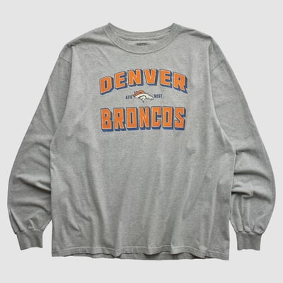 Denver Broncos Reebok 2010s Long Sleeve T-shirt - Heather Gray - 2XL by Fanatics Real Vintage