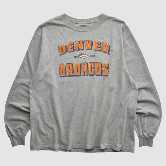 Denver Broncos Reebok 2010s Long Sleeve T-shirt - Heather Gray - 2XL by Fanatics Real Vintage