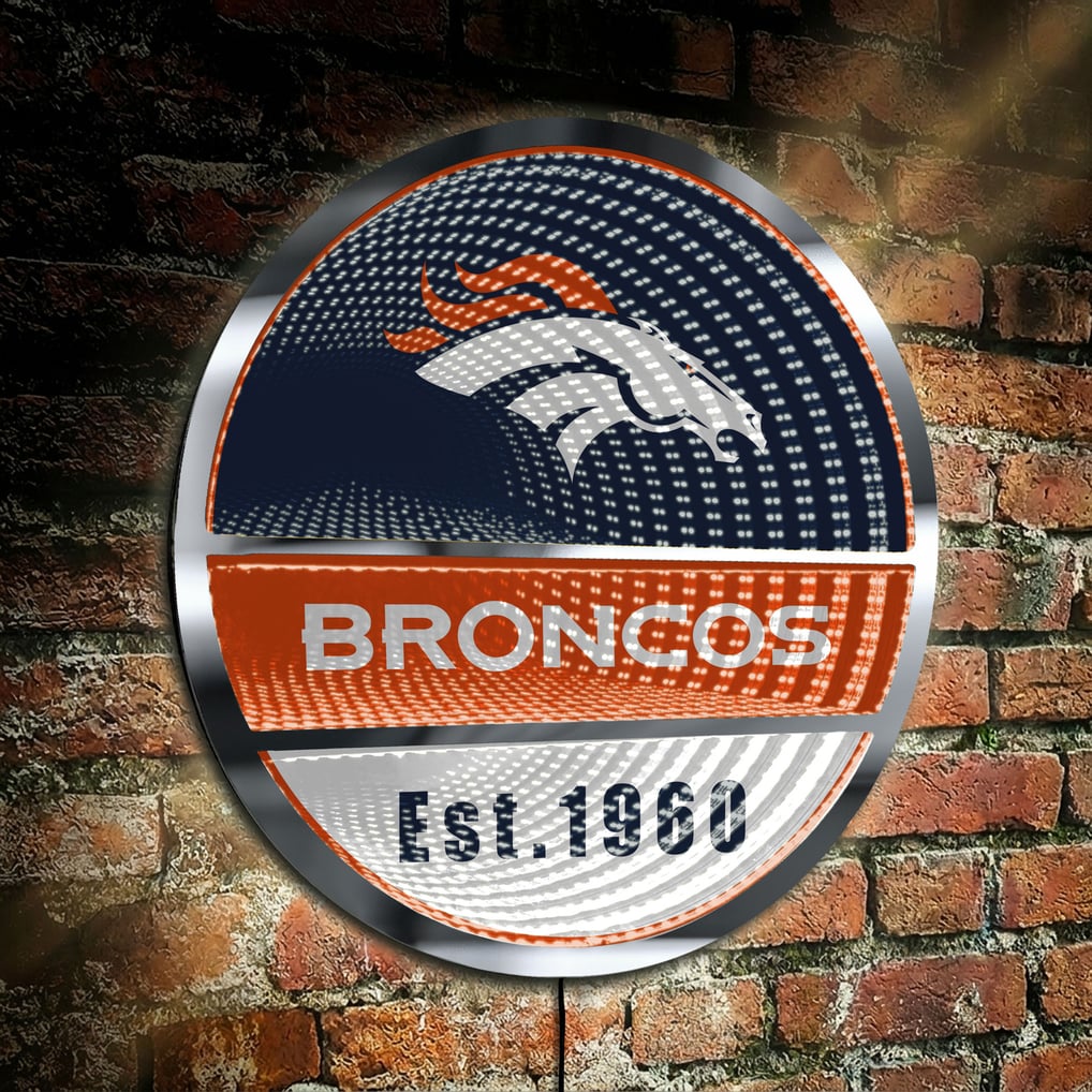 Denver Broncos Three-Cell Circular Infinity Light
