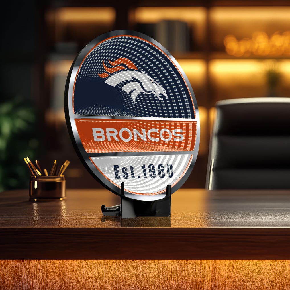 Denver Broncos Three-Cell Circular Infinity Light
