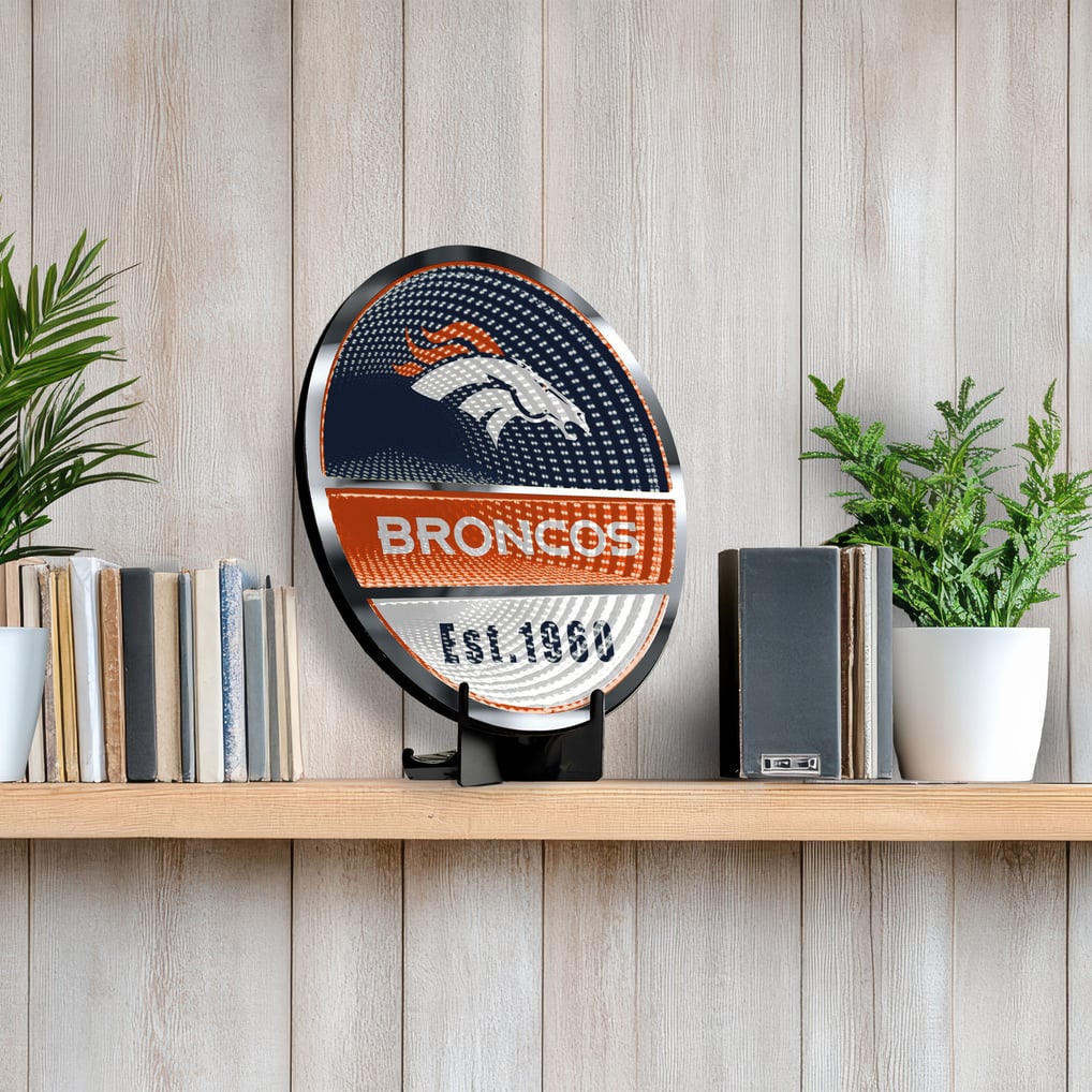 Denver Broncos Three-Cell Circular Infinity Light