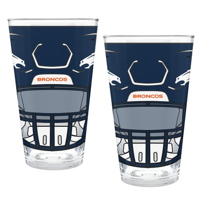Denver Broncos Two-Piece 16oz. Helmet Pint Glass Set