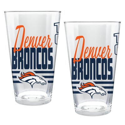 Denver Broncos Two-Piece 16oz. Heritage Pint Glass Set