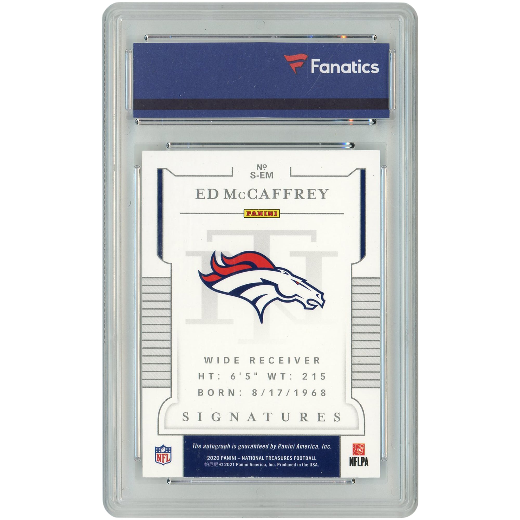 Ed McCaffrey Denver Broncos Autographed 2020 Panini National