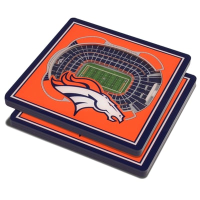 Denver Broncos Fanpoint 3D StadiumView Coasters