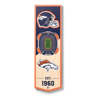 Denver Broncos Fanpoint 6'' x 19'' 3D StadiumView Banner