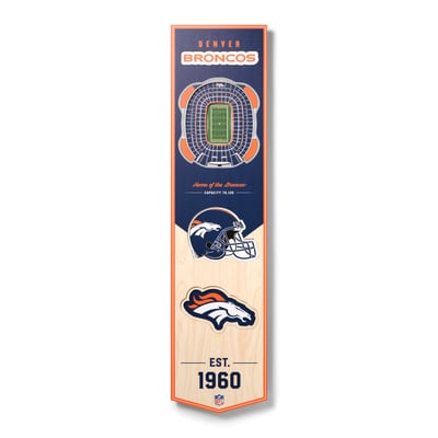 Denver Broncos Fanpoint 8'' x 32'' 3D StadiumView Banner