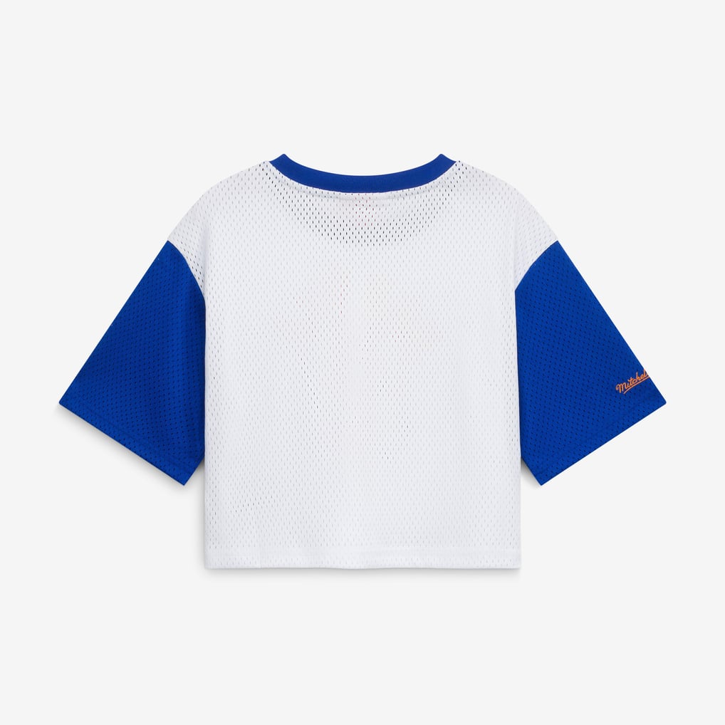 Girls Youth Mitchell & Ness  White Denver Broncos Game Day Cropped Half Sleeve T-Shirt