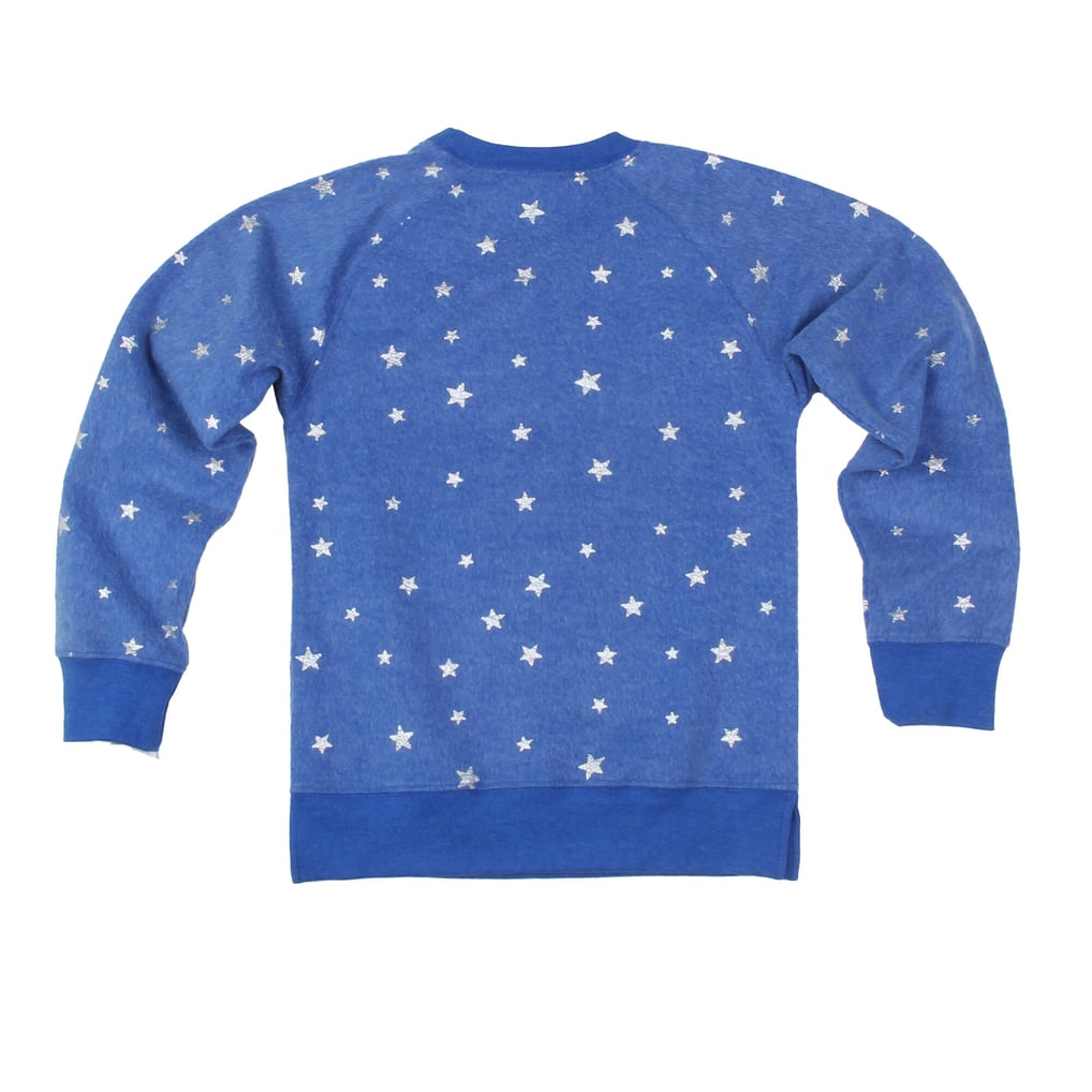 Girls Youth Wes & Willy  Royal Denver Broncos Shimmer Star Reverse Sweatshirt