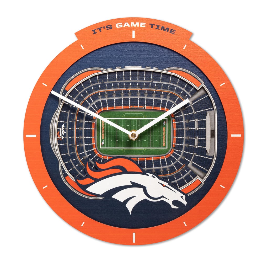 Denver Broncos IDNA StadiumView 3D Wall Clock