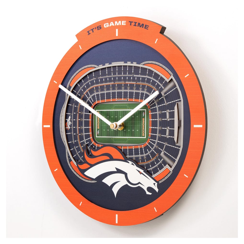 Denver Broncos IDNA StadiumView 3D Wall Clock