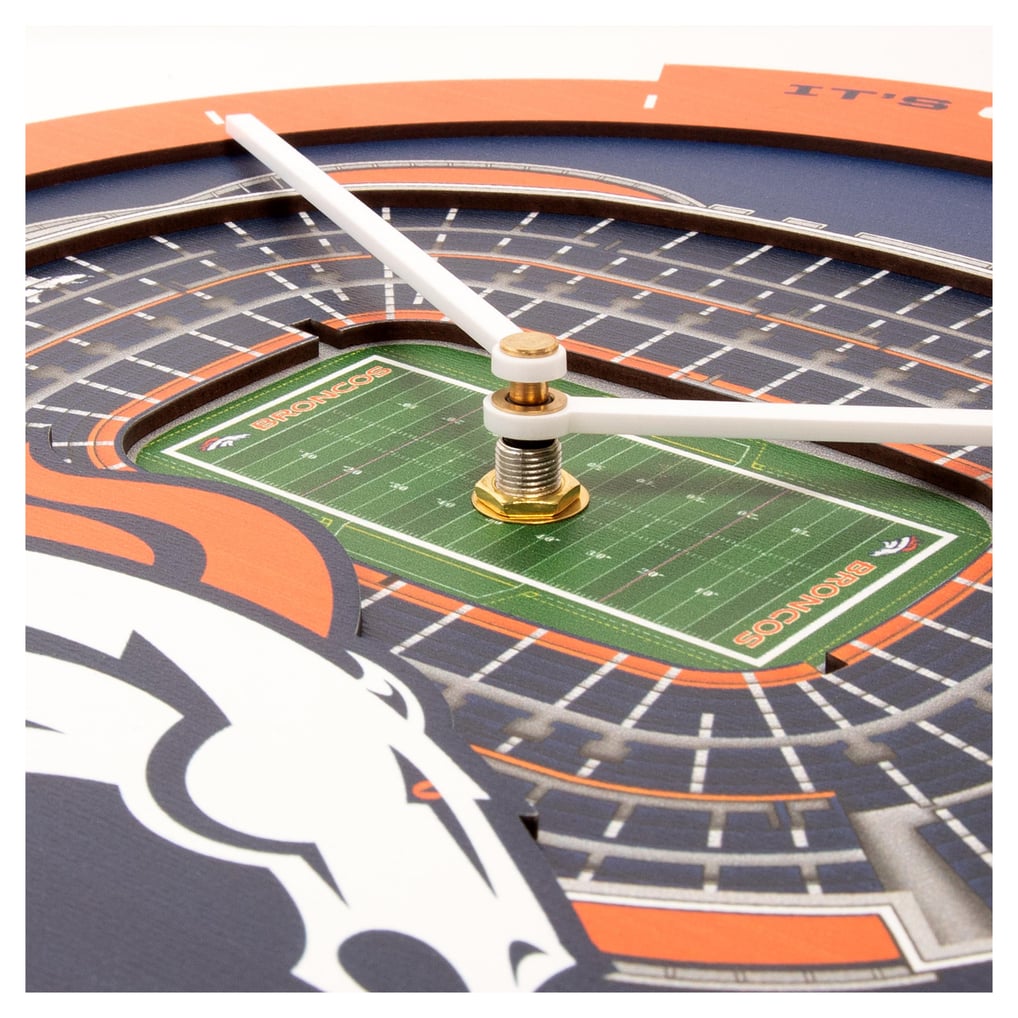 Denver Broncos IDNA StadiumView 3D Wall Clock