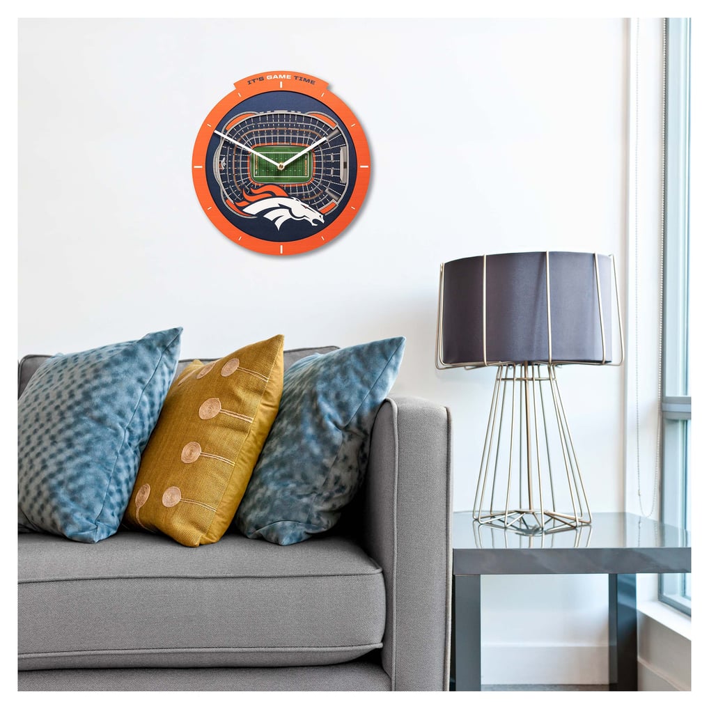 Denver Broncos IDNA StadiumView 3D Wall Clock