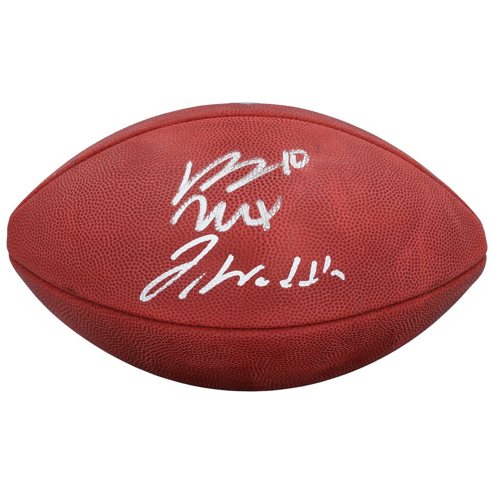 Jaylen Waddle & Bo Nix Denver Broncos Autographed Duke Full Color Football
