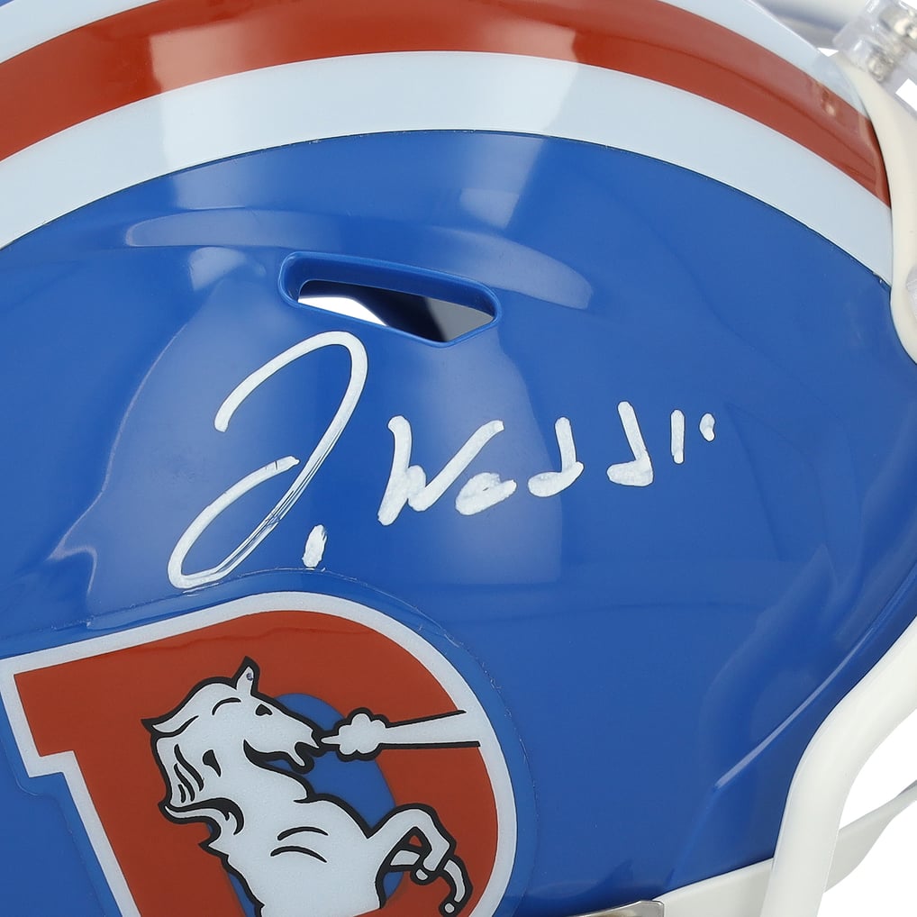 Jaylen Waddle Denver Broncos Autographed Riddell 1976-1996 Throwback Speed Mini Helmet