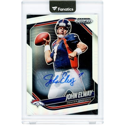 John Elway Denver Broncos Autographed 2025 Panini Prizm Silver Prizm #49 Card