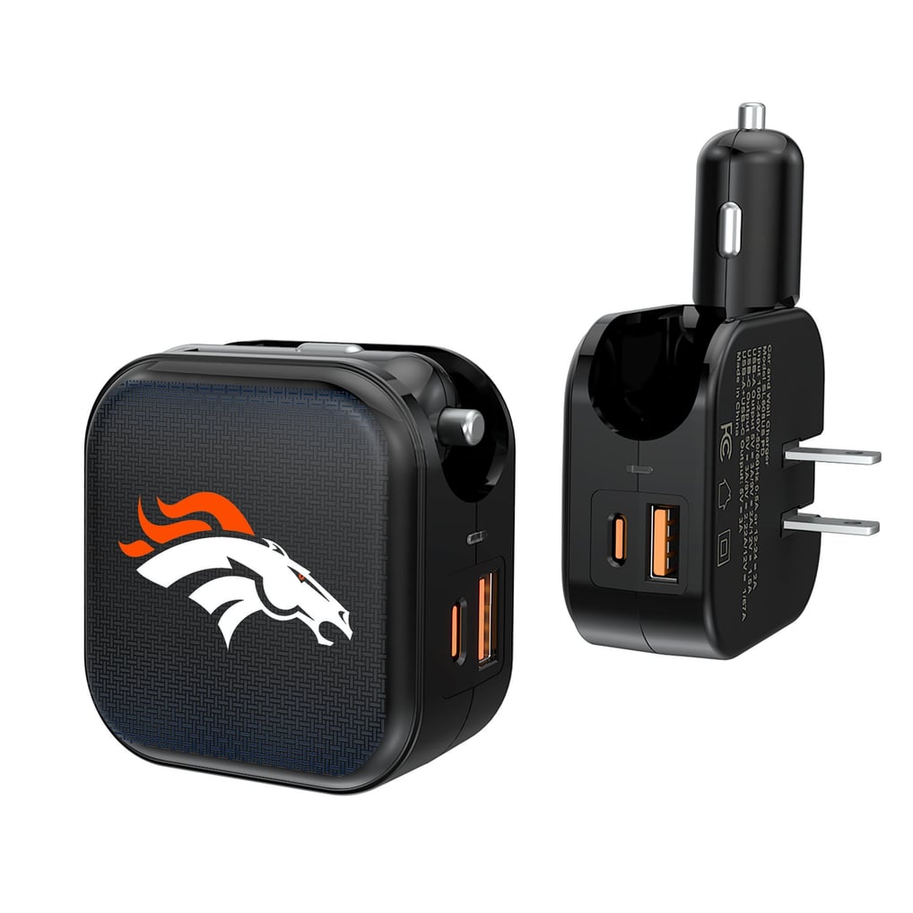 Denver Broncos Keyscaper 2-in-1 USB A/C Charger
