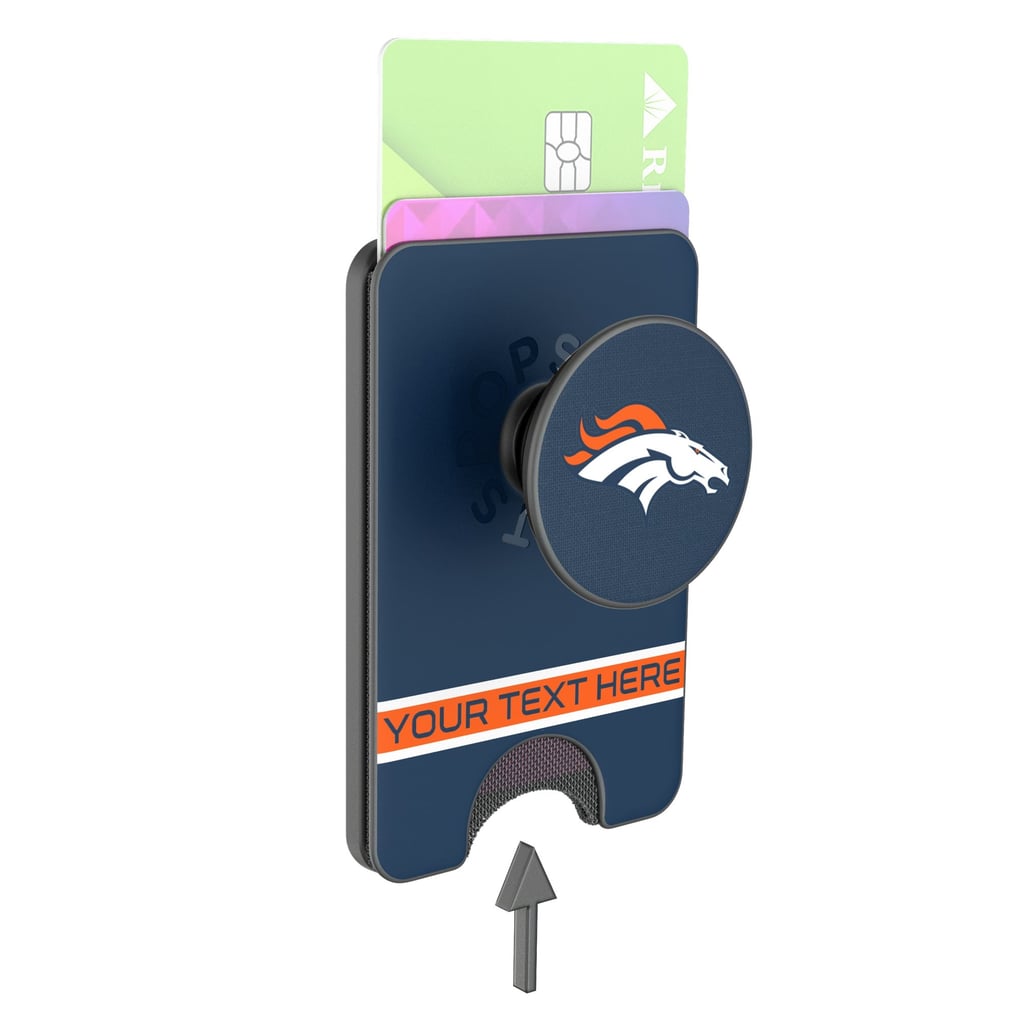 Denver Broncos Keyscaper Personalized Endzone Solid PopSockets Magnetic Wallet