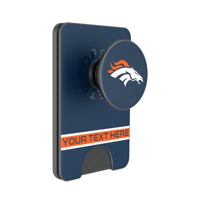 Denver Broncos Keyscaper Personalized Endzone Solid PopSockets Magnetic Wallet