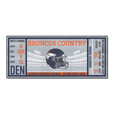 Denver Broncos Logo Brands 30" x 72" Ticket Runner