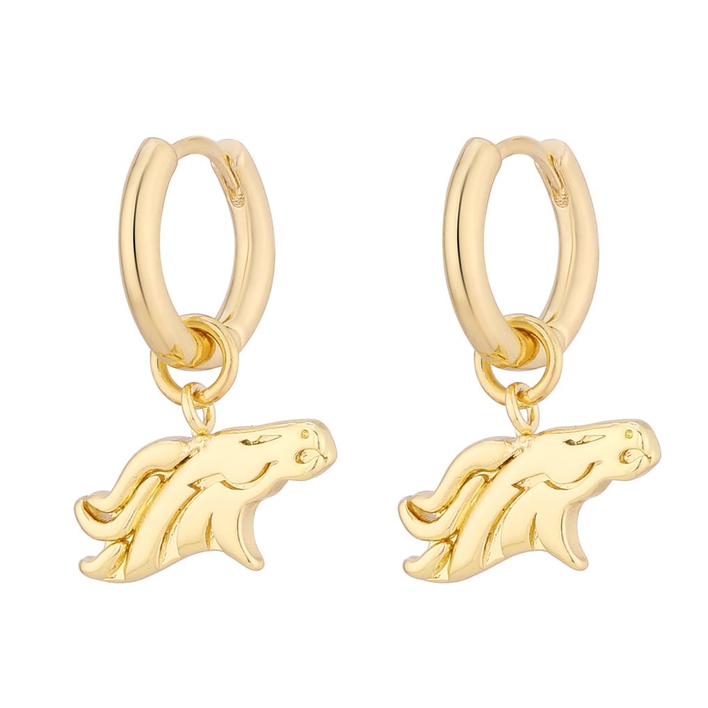 LUV AJ Denver Broncos Logo Charm Huggie Earrings