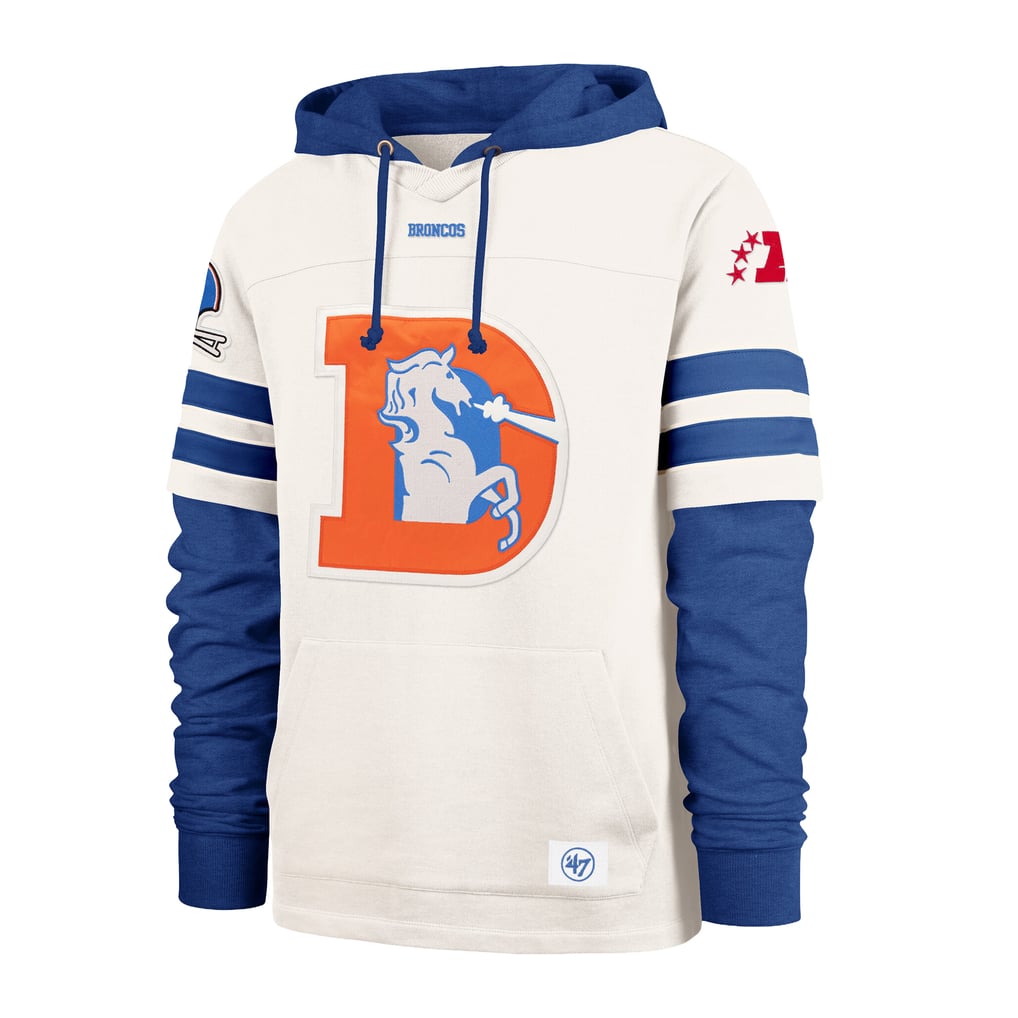 Men's '47  Cream Denver Broncos Split Zone Cornerback Duo Lacer Hoodie