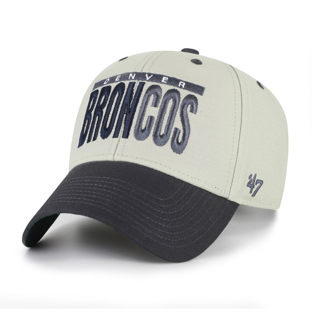 Men's '47  Gray/Black Denver Broncos Half Block Text MVP Adjustable Hat