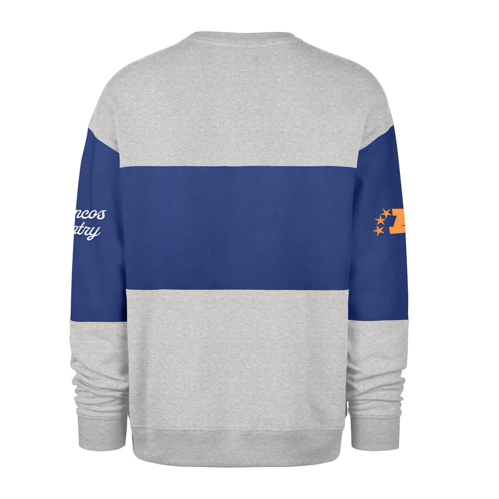 Men's '47 Royal/Heather Gray Denver Broncos Blockfield Maximalist Sweatshirt