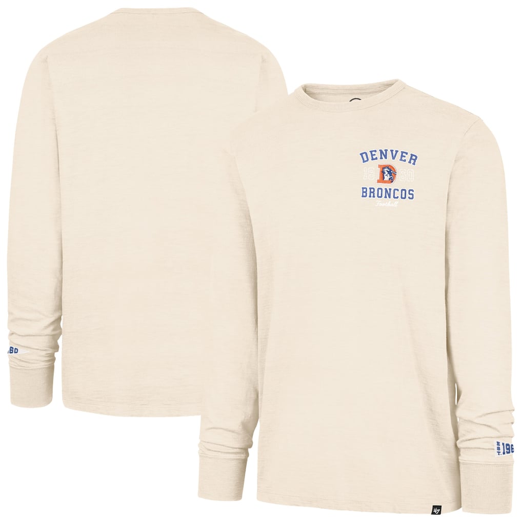 Men's '47  Tan Denver Broncos Heavy Slub Long Sleeve T-Shirt
