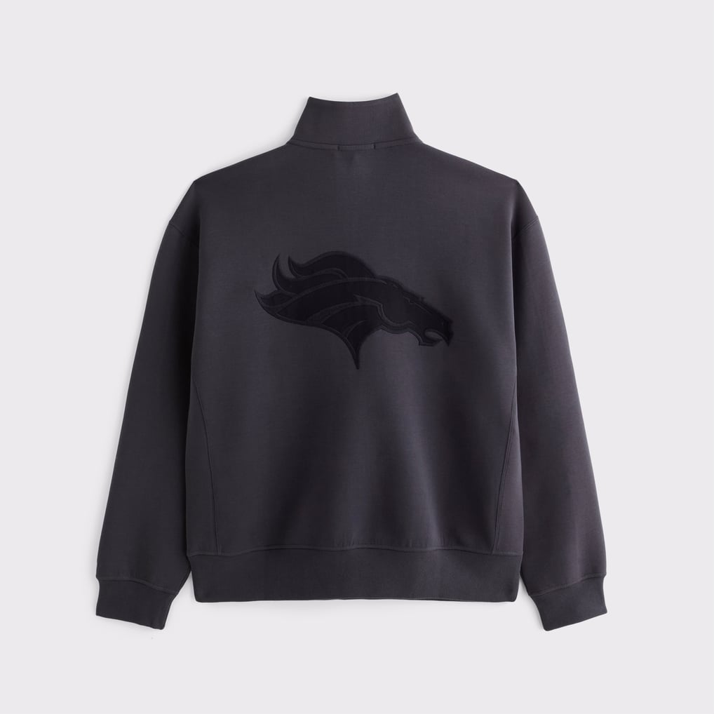 Men's Abercrombie & Fitch Black Denver Broncos YPB neoKNIT MAX Half-Zip Top