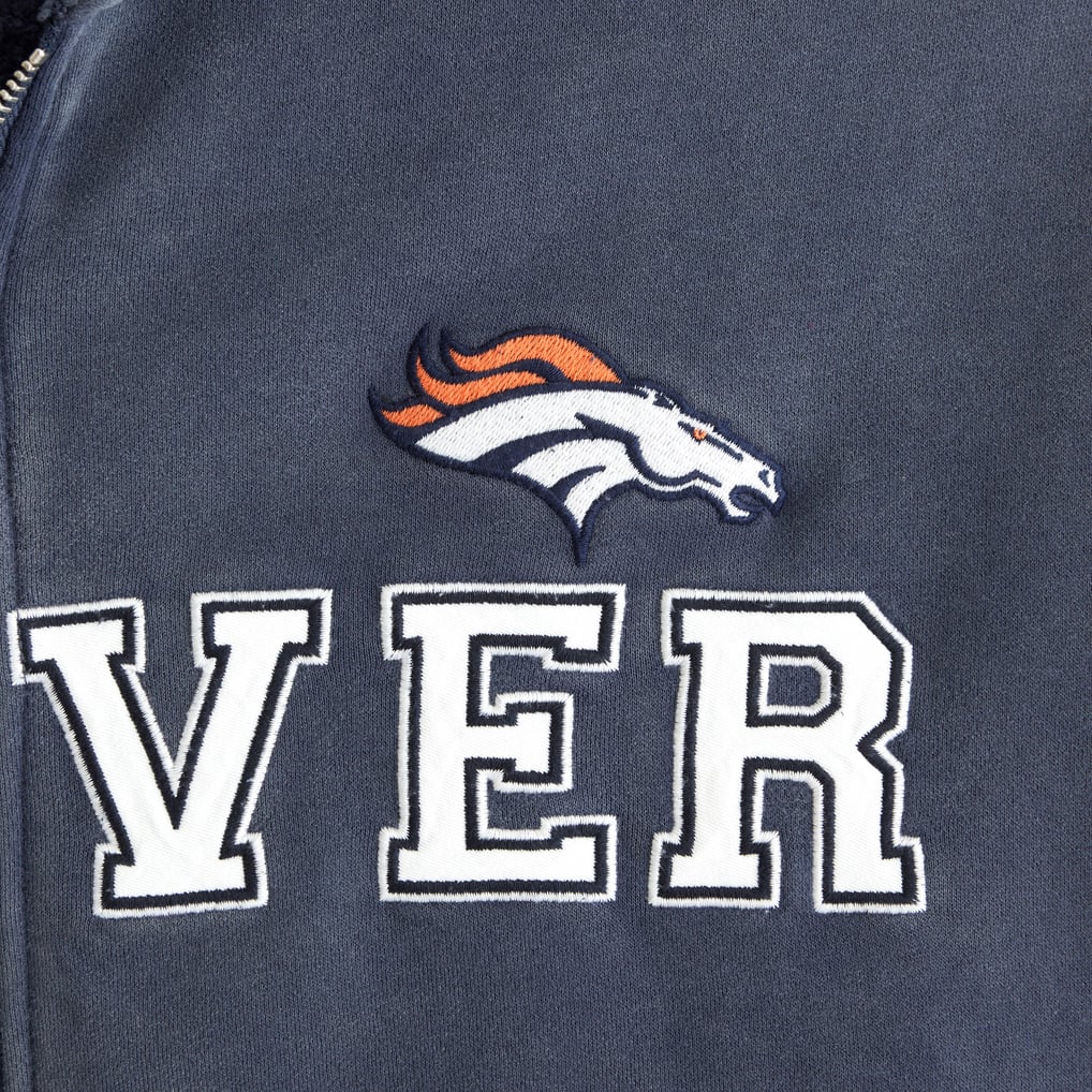 Men's Abercrombie & Fitch Navy Denver Broncos Fleece Full-Zip Hoodie