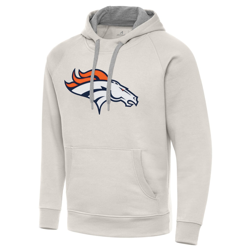 Denver Broncos Antigua Victory Raglan Pullover Hoodie - Cream