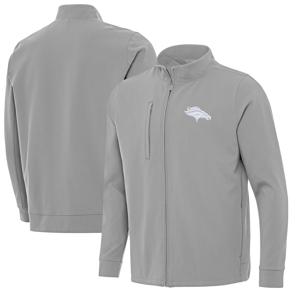 Denver Broncos Antigua Regard Full-Zip Jacket - Gray