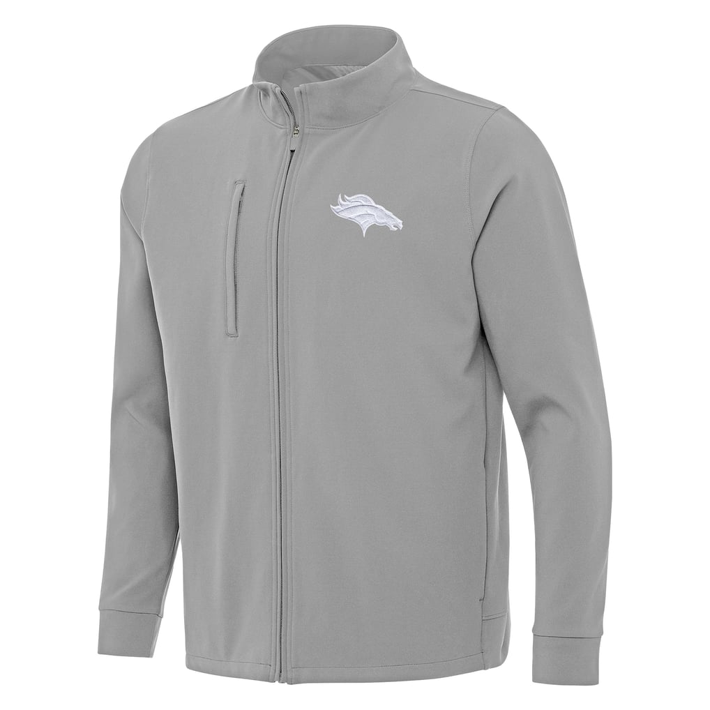 Denver Broncos Antigua Regard Full-Zip Jacket - Gray