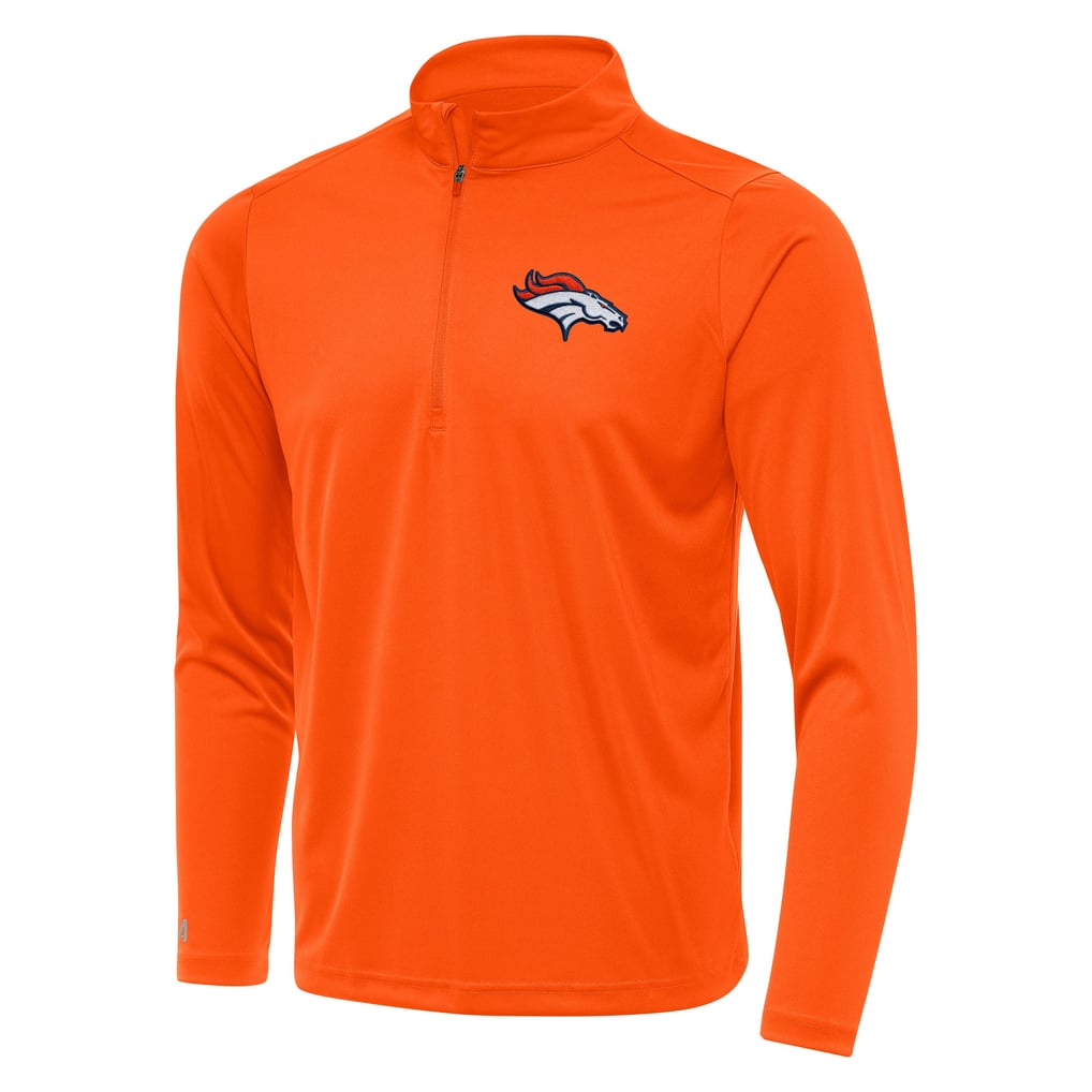 Denver Broncos Antigua  Personalized Tribute Quarter-Zip Pullover - Orange
