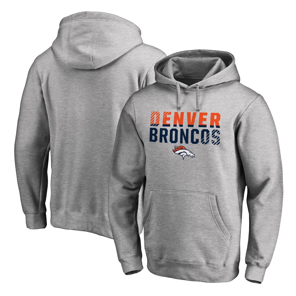 Denver Broncos Iconic Collection Fade Out Pullover Hoodie - Ash